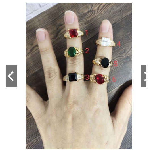 Vie's collection Cincin Pria Xuping Cincin Model Batu Akik Model Lapis Emas