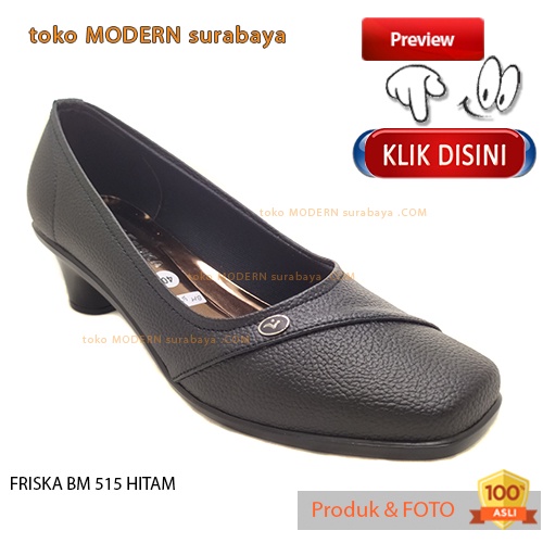 Sepatu Pantovel Wanita Sepatu Kerja Guru FRISKA BM 515 HITAM