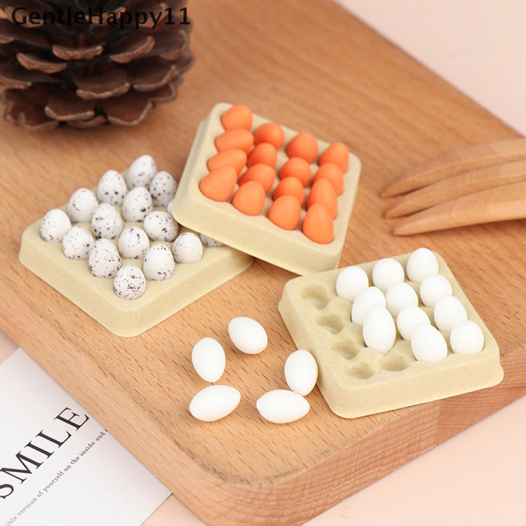 Gentlehappy 16Pcs / Set Mainan Miniatur Telur Skala 1: 12 Untuk Dekorasi Dapur Rumah Boneka