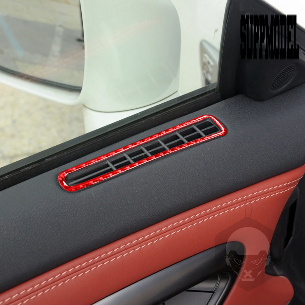 Suppmodelx 4Pcs Stiker Carbon Fiber Cover Panel Pintu / Interior Mobil GTR R35 2008-2016