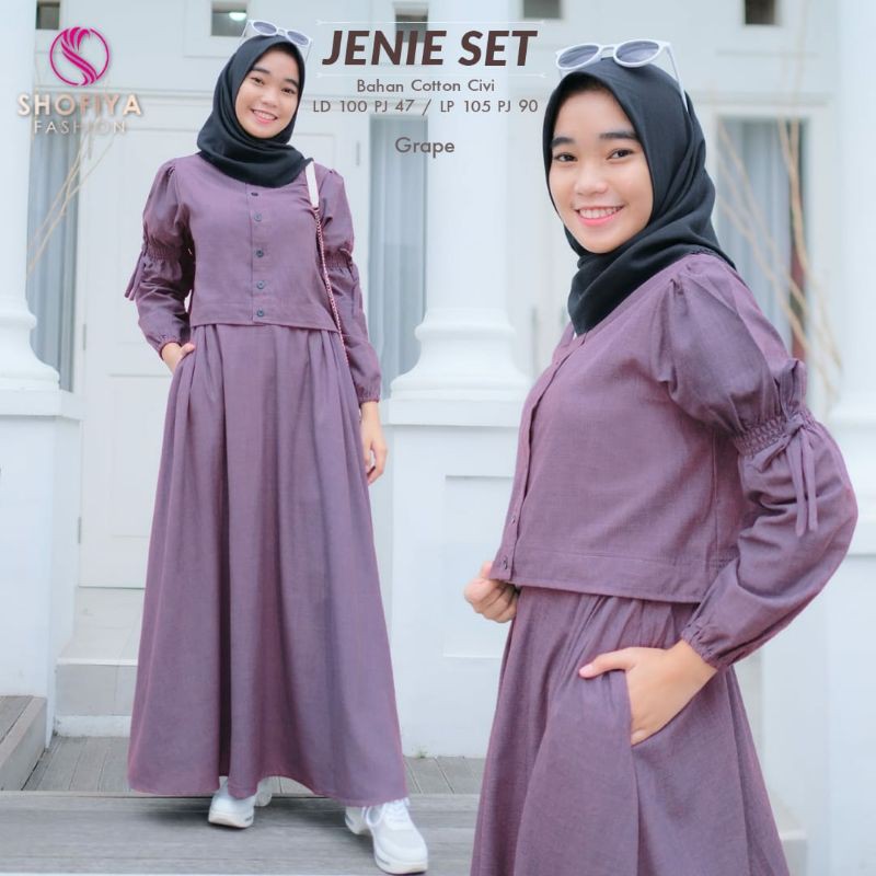Jenie Set By:Sofiya/Gamis/Dress/Gamis Murah/Dress Muslim/Fashion Muslim Wanita