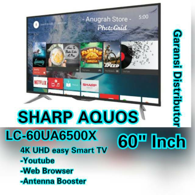 TV 60 inch LED 4K Ultra HDR Sharp LC-60UA6500X Smart TV
