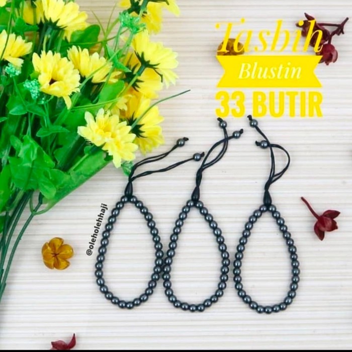 tasbih plustin 33 butir/tasbih batu besi 33butir/tasbih gelang islami