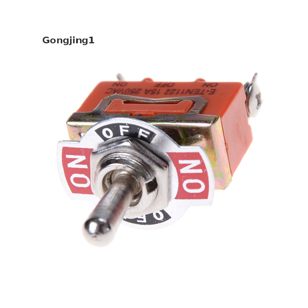 Gongjing1 Saklar Toggle Pengunci 3 Terminal SPDT 250V 15A ON-OFF Warna Oranye