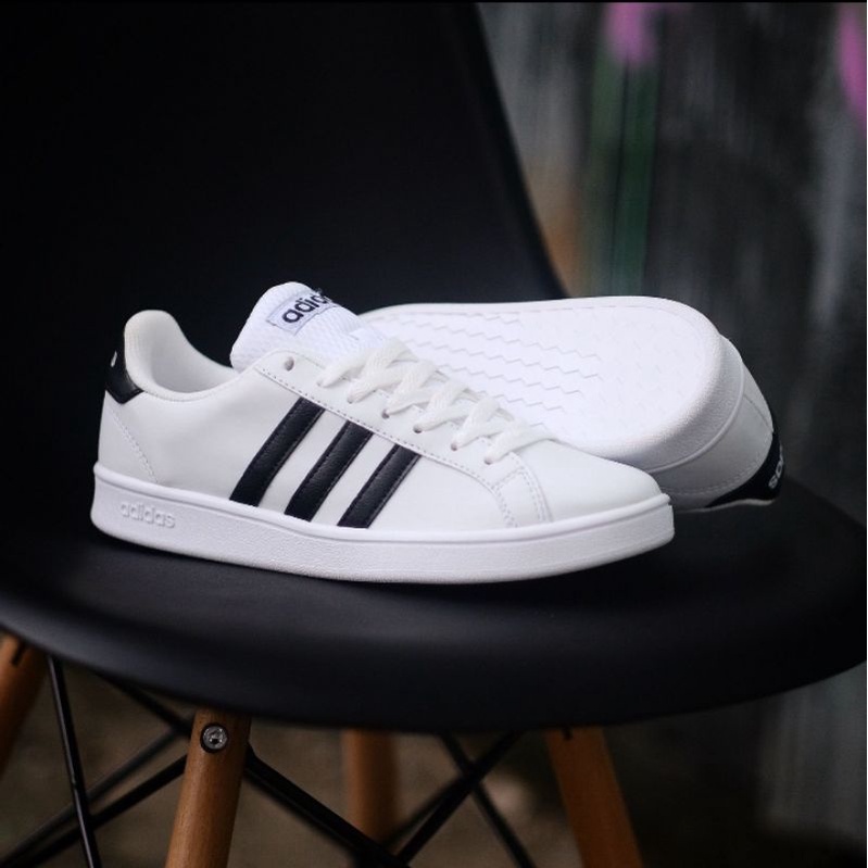 Sepatu Adidas Grand Court White Black Premium Quality Made Indonesia