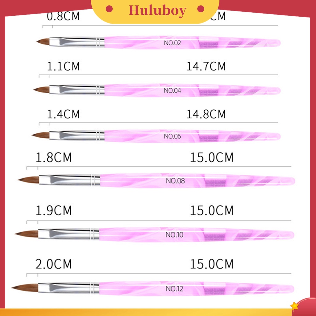 Huluboy Huluboy♡ 19pcs / Set Pen Dotting Gel UV Multifungsi Ultra Tipis Gagang Ergonomis Untuk Nail Art / Manicure