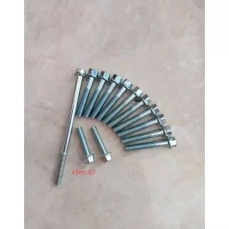 Baut cvt beat kunci 8 panjang 1,5cm-10cm flange bolt honda beat fleng bolt bukan probolt / Baut topi