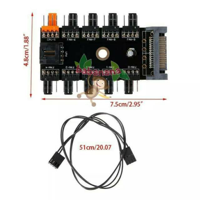 Splitter 1 to 10 PWM Fan Converter PC Sata casing