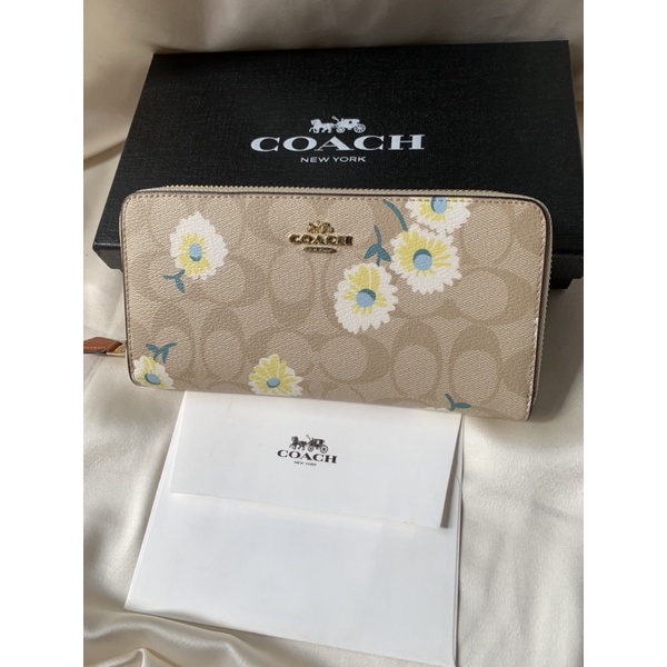 COACH SLIM ENVELOPE WALLET IN SIGNATURE CANVAS WITH DAISY PRINT