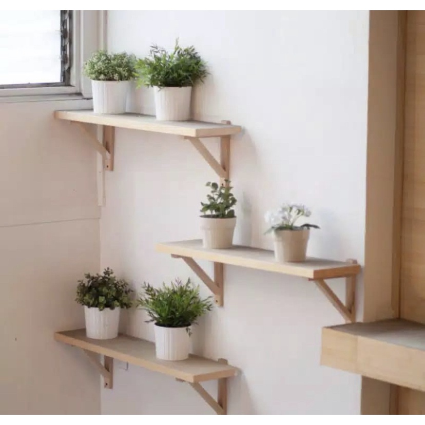 Rak Dinding Ambalan Bracket Siku / Rak Kayu