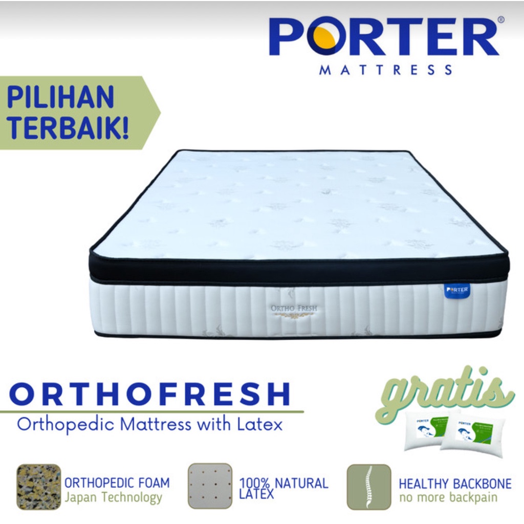 PORTER - ORTHOFRESH Latex Orthopedic Mattress Kasur Matras Spring Bed