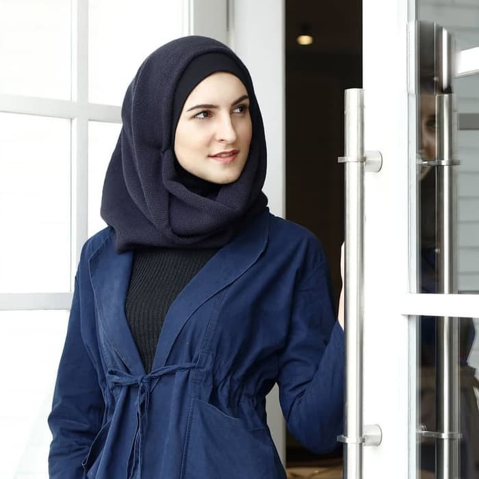 Jilbab Hijab Hoodie Instan Yasmien Rajut Murah Terbaru