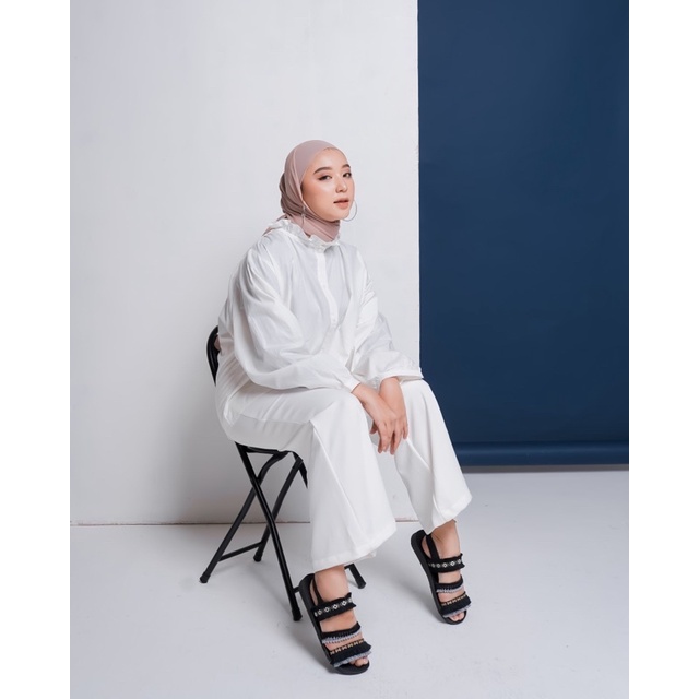 black grey - Strap black sandal boho / sandal etnik / sandal bohemian / sandal wanita-2