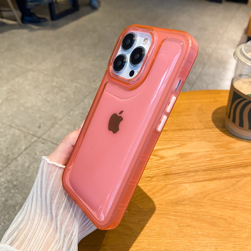 Soft Case Silikon Transparan Warna Permen Untuk iPhone 13 12 11 Pro Max XR X XS Max 12 13 Pro