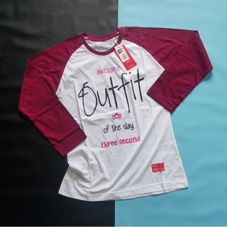 KAOS 3SECOND RAGLAN WANITA