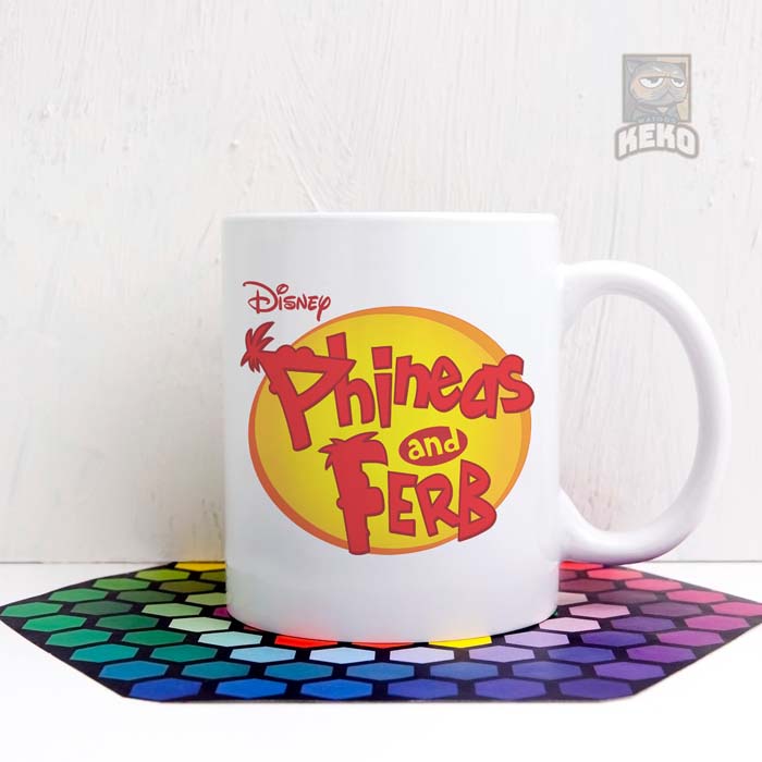 Mug Keramik Phineas and Ferb Logo Disnep