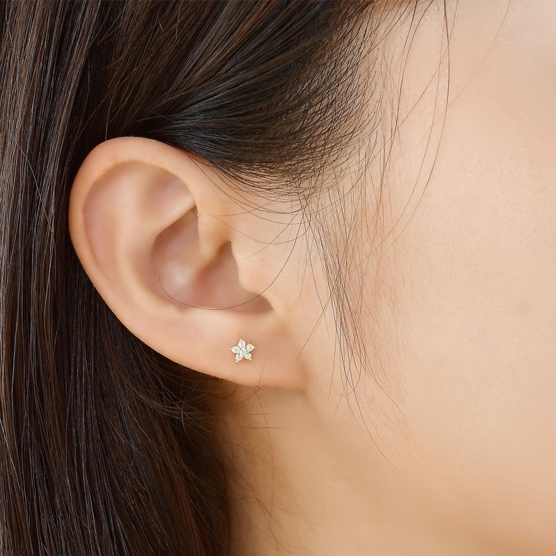 Versi Korea Dari Anting Zirkon Sederhana Aksesoris Pesta Fashion Jewelry - ol