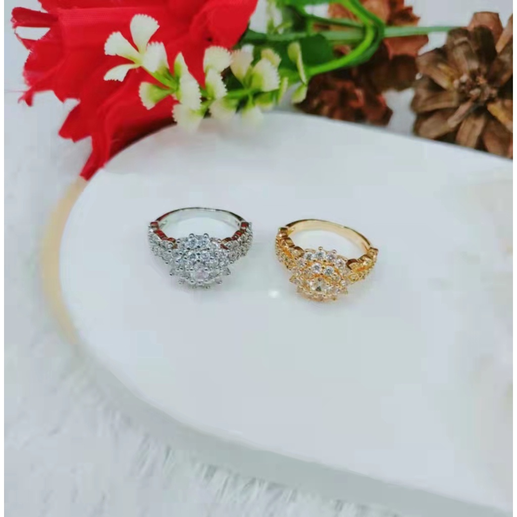 Cincin Xuping Perrmata Lapis Emas Perhiasan Fashion 1253.1254