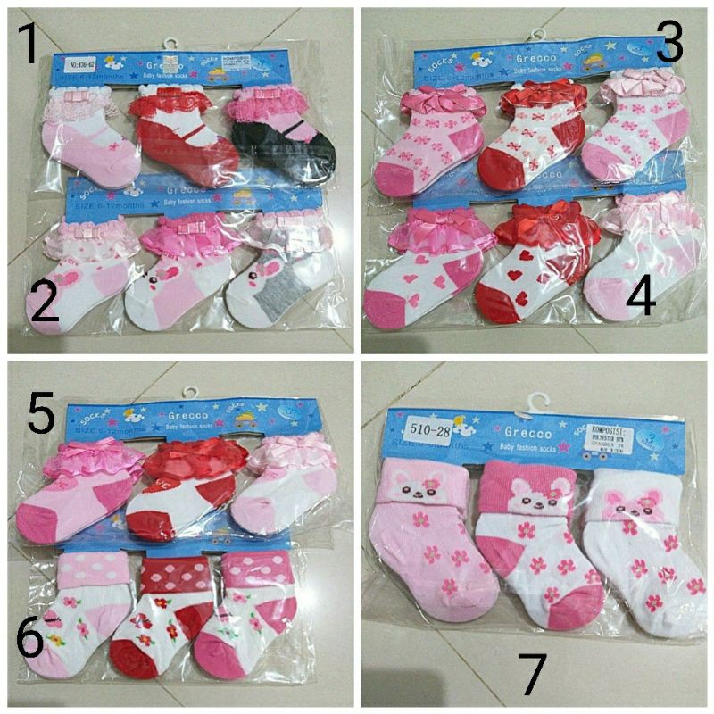 Kaus kaki baby renda 0-6month