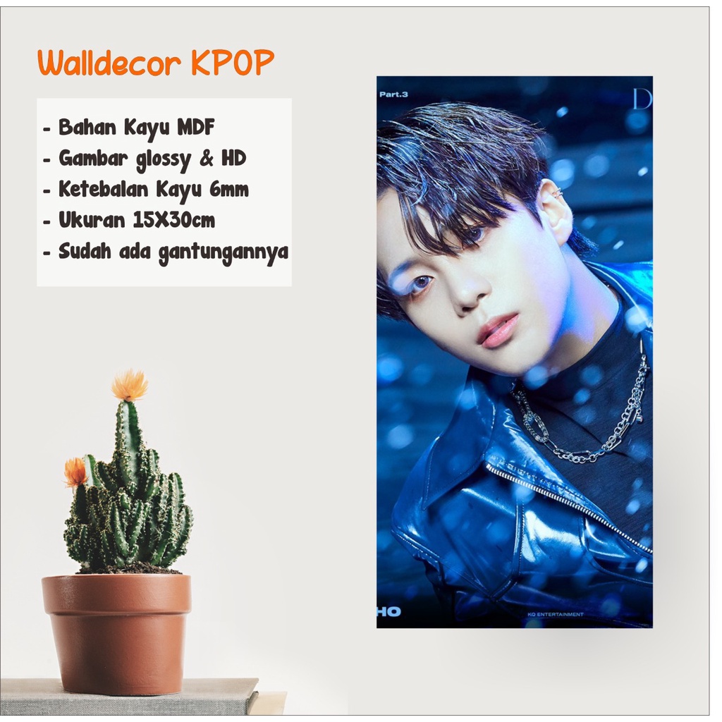 WALLDECOR ATEEZ JONGHO UKURAN 15X30 CM WALL DECOR POSTER KAYU HIASAN DINDING KPOP