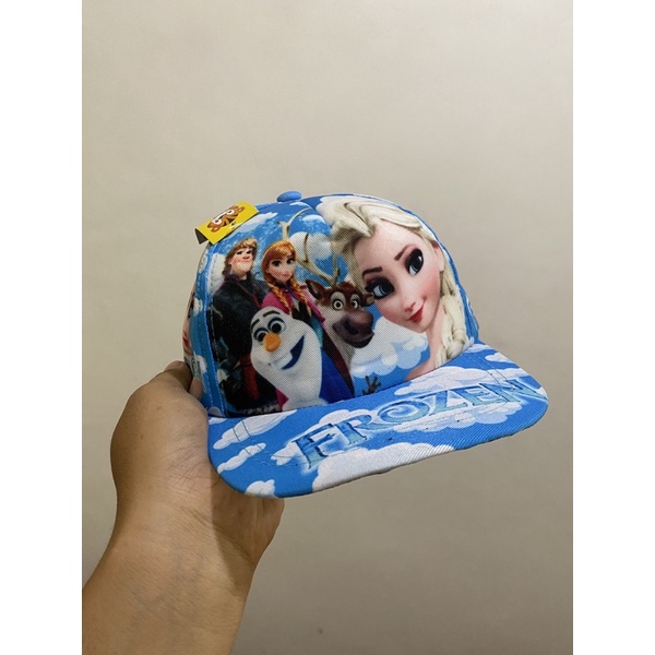 topi anak motif frozen kids