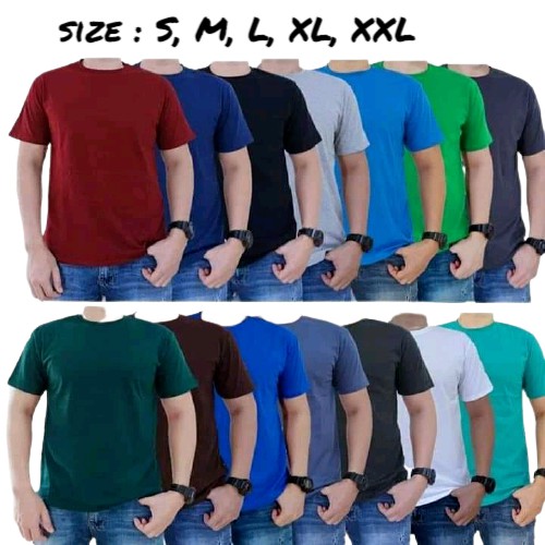 Baju Kaos Polos Dewasa Tangan Lengan Pendek Warna Hitam Oblong Bandung Pria Wanita warna-warni