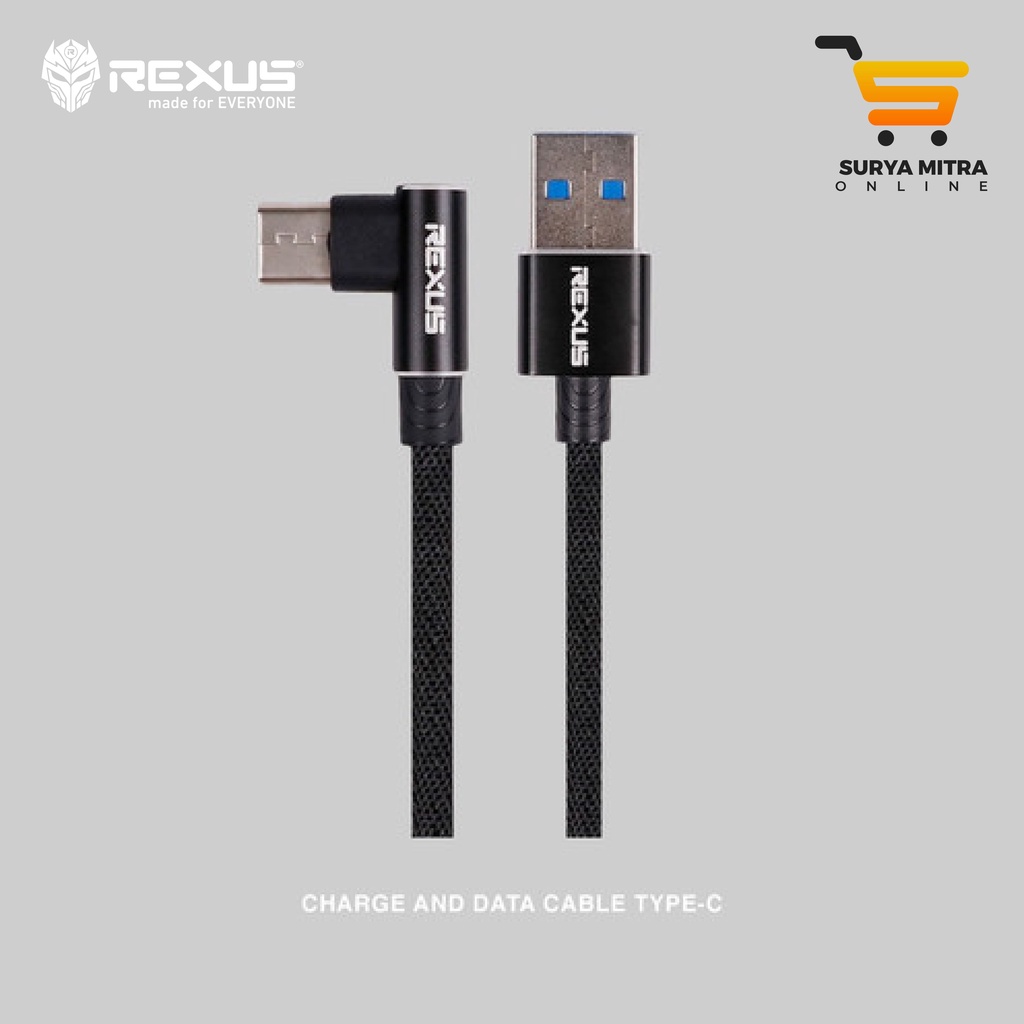 Kabel Data Type C Usb Rexus CB-135C 1M Fast Charging 2.4A CB135C