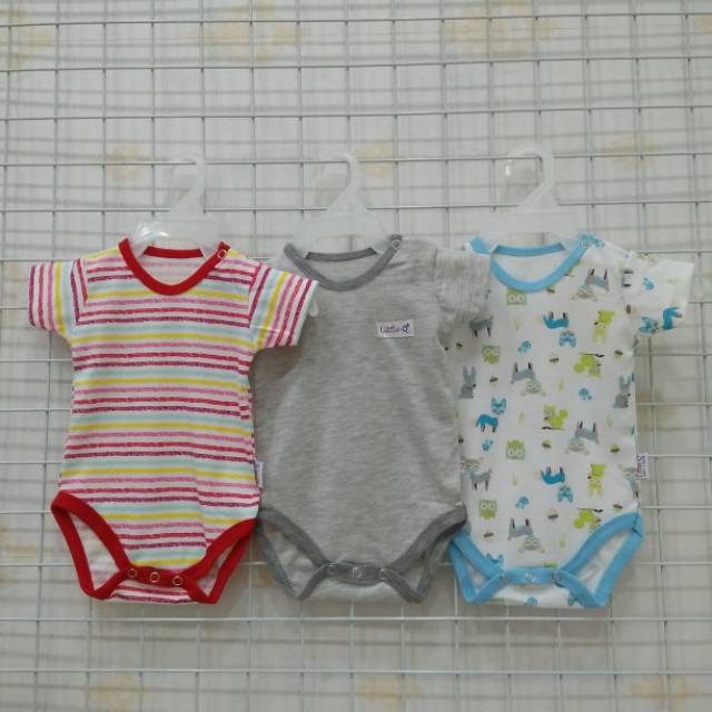 Jumper Lengan Panjang dan Pendek Baju Bayi isi 3pcs Little Q