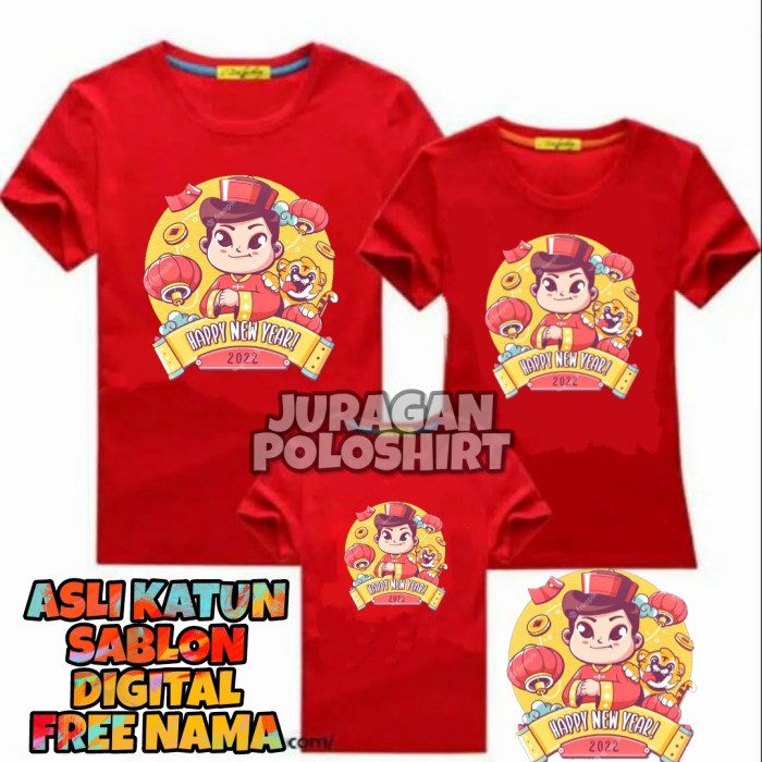 KAOS IMLEK 2022 TIGER-KAOS IMLEK FAMILY-KAOS UNISEX PRIA/WANITA-JRG56 - imlek terbaru 2022