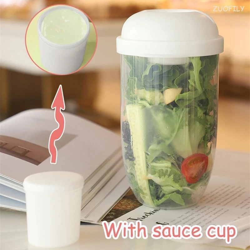 Kotak Makan Siang Bentuk Botol Dengan Garpu Ukuran 1000ML Untuk Salad