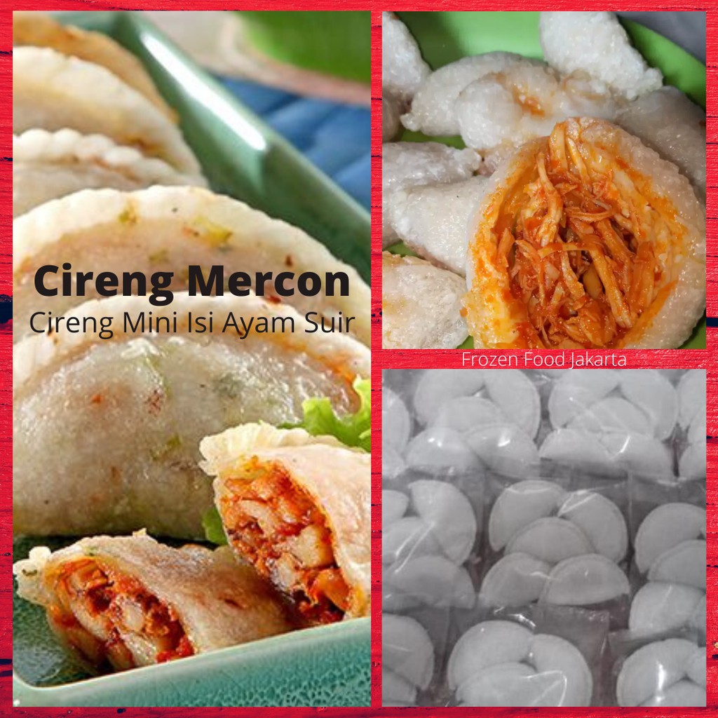 

Cireng Mercon isi 10,isi Ayam Suwir, Aci goreng mercon mini ayam suir, spicy fried tapioca