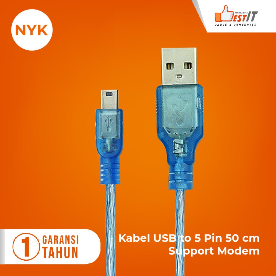 NYK Kabel USB to 5 Pin Support Modem/ Kabel USB to 5 Pin colokan esia