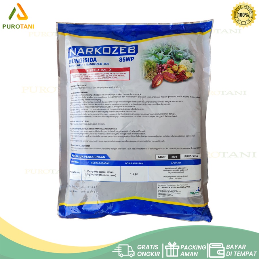 Fungisida Anti Jamur NARKOZEB 85WP 800 GRAM Mankozeb Blue