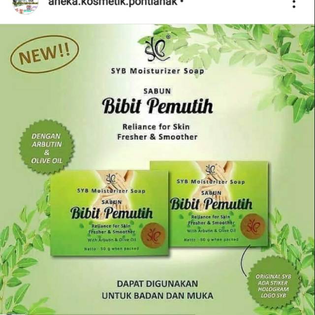 SYB SABUN BIBIT PEMUTIH BPOM ORIGINAL