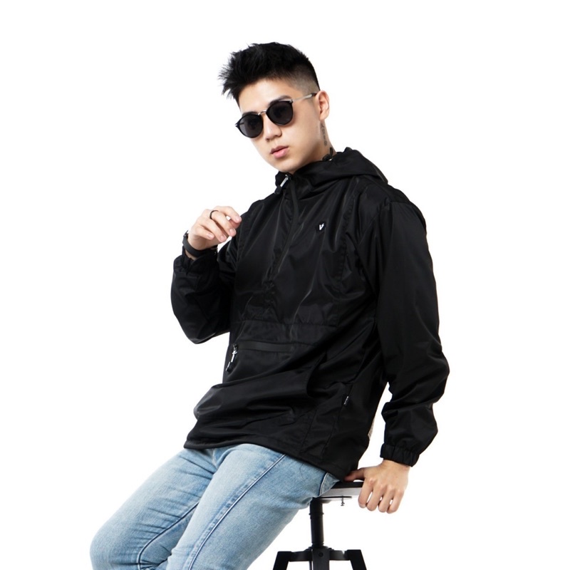 ORIGINAL WOLV Jaket Cougle Black Santa Jaket Parasut Jaket Outdoor Jaket Mayer Jaket Pria