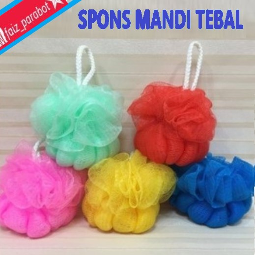 PASTI TEBAL Double Puff Spons Mandi  - Spons Mandi Bath sponge Tebal Besar Halus