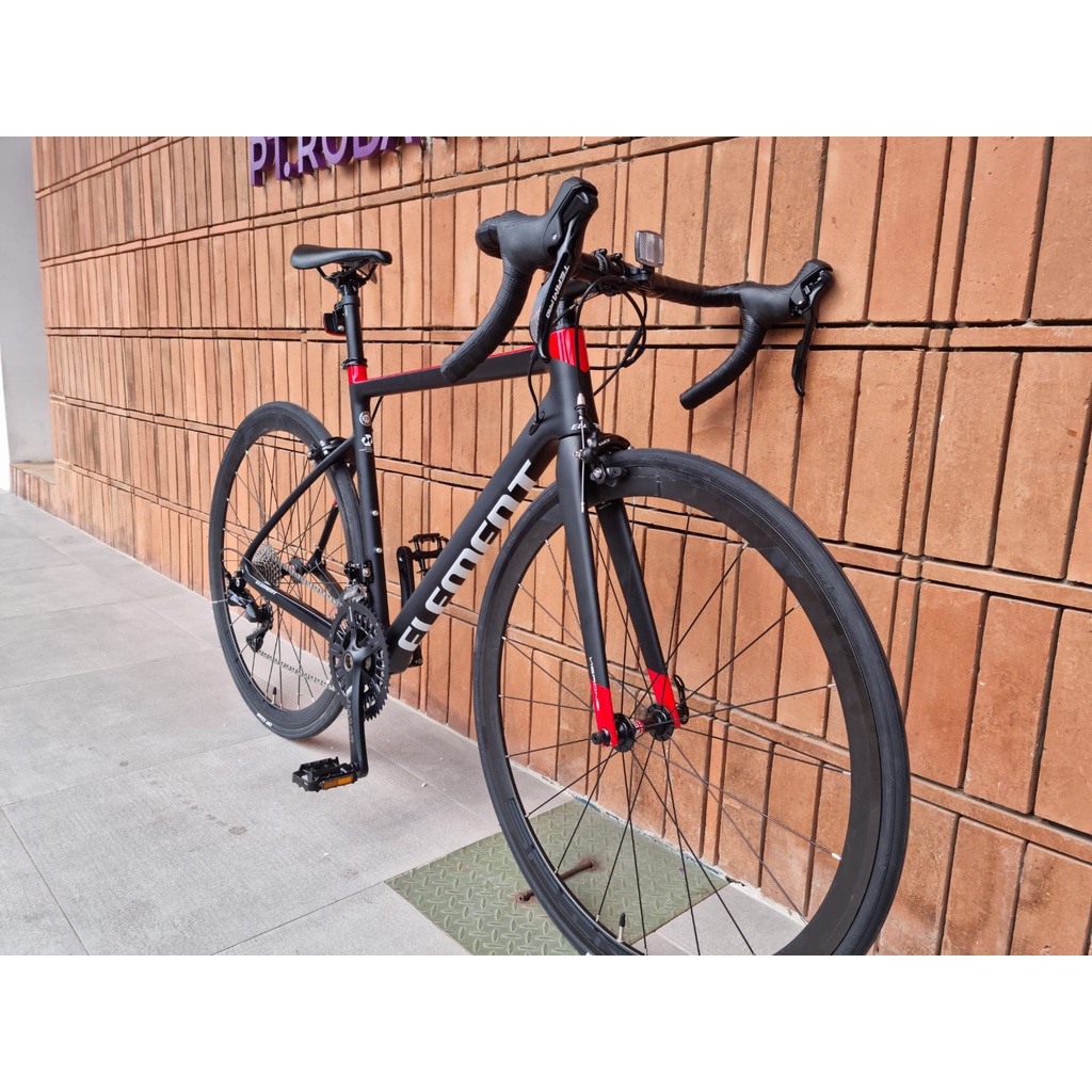 Khusus Gojek/Grab Instan Sepeda Balap Roadbike Element Nerone Full Carbon RD Shimano 105 New 2021 Red Black Garansi Termurah Murah SNI-7