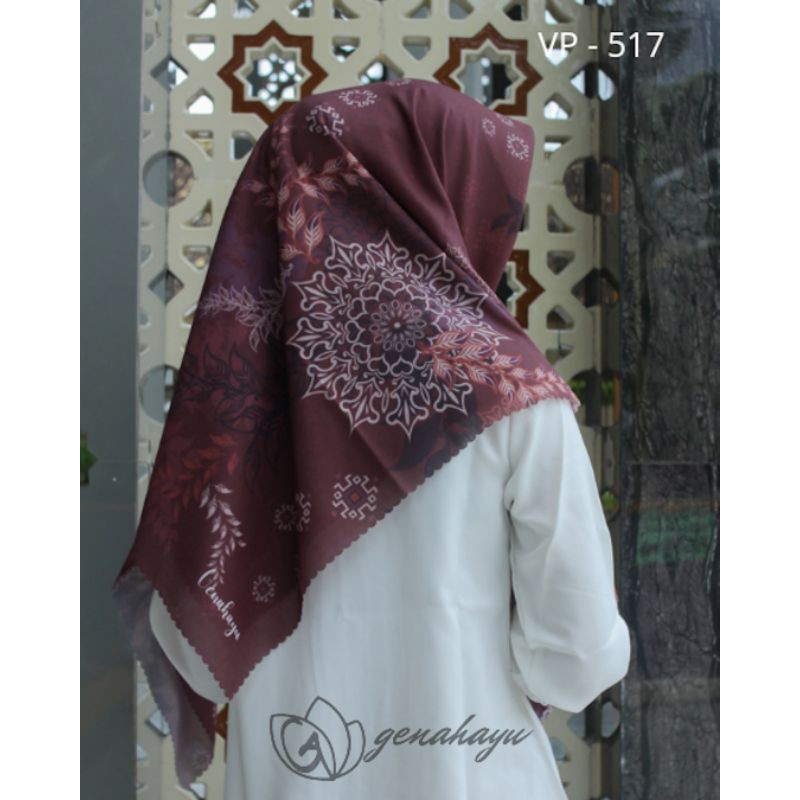 Jilbab Voal Motif Superfine / jilbab segi empat premium motif by Genahayu-VP-517