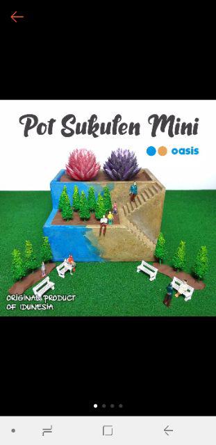 Pot Kaktus Sukulen Persegi Unik Bentuk Tangga