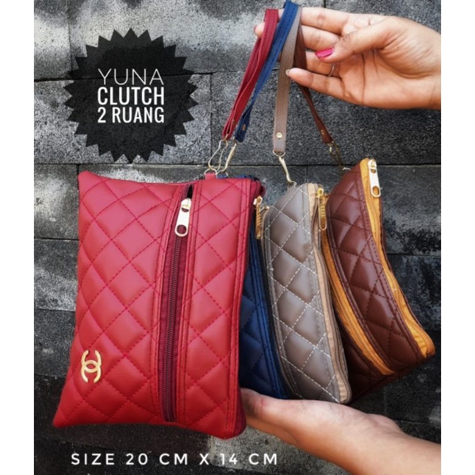 YUNA CLUTCH 2 RUANG - TALI PENDEK SAJA