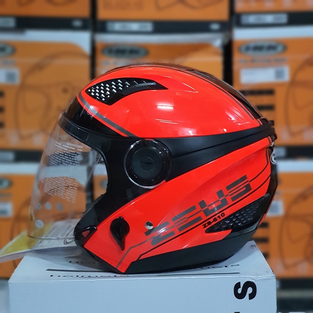 HELM ZEUS 610 MOTIF OO17 RED FLUO