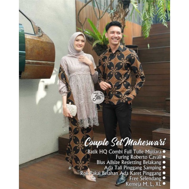 NEW COUPLE SET MAHESWARI BEST SELLER KEBAYA BATIK KEKINIAN