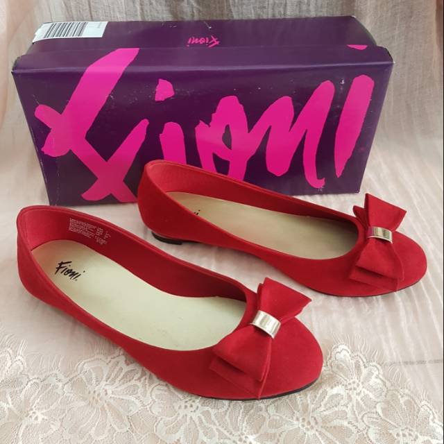 Sepatu wanita flat shoes pita payless merah