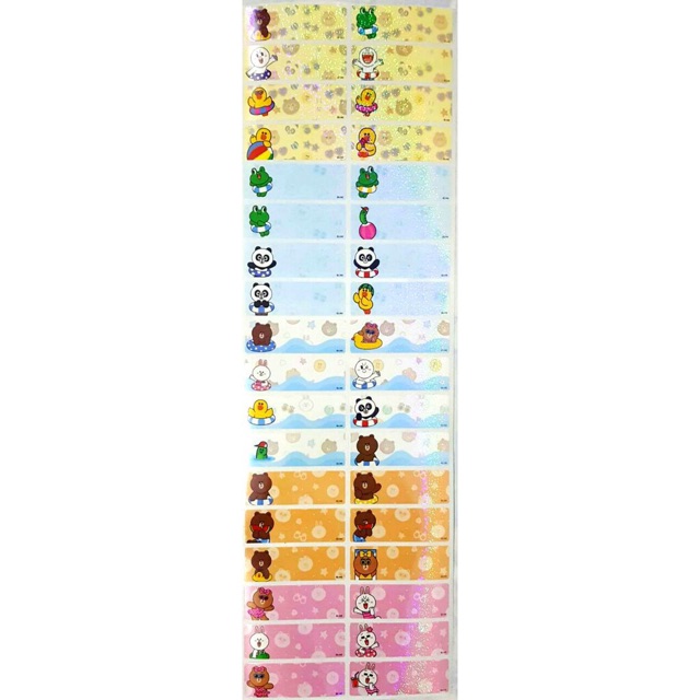 

Label nama stiker waterproof Premium Line Glitter Ori 2 size L