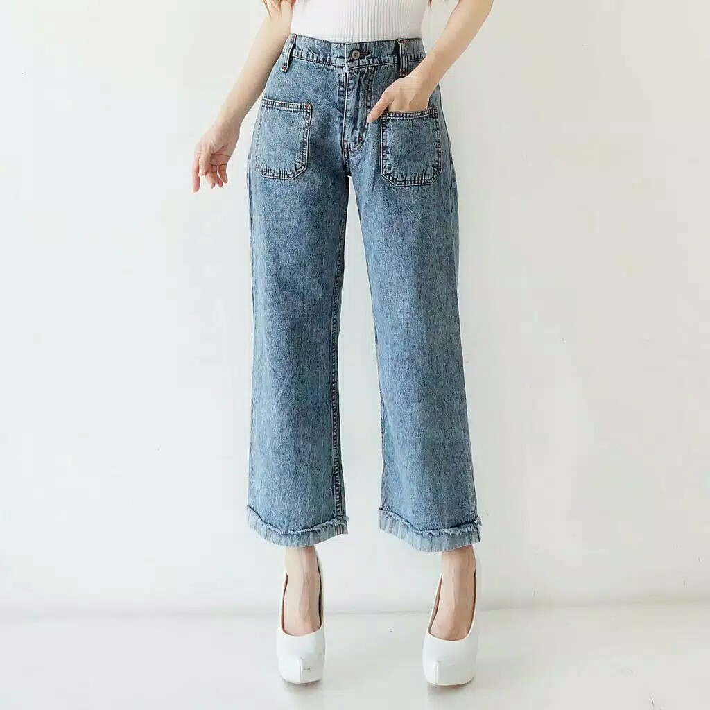 MEISHA KULOT JEANS // WASHED JEANS KULOT