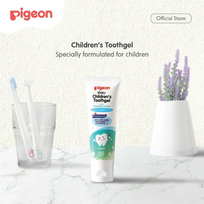 PIGEON Children's Toothgel Grape Original Flavour 45Gr - Pasta Gigi Odol Anak Anggur &amp; Original