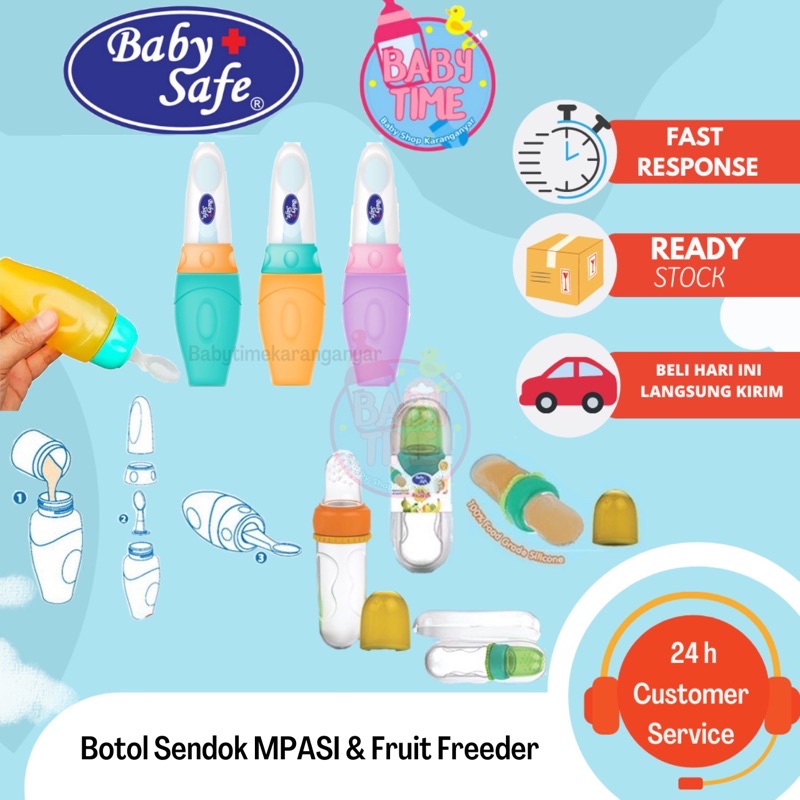 BABY SAFE Bottle Spoon Squeeze Food Feeder / Babysafe Botol Sendok MPASI JP030 &amp; JP029