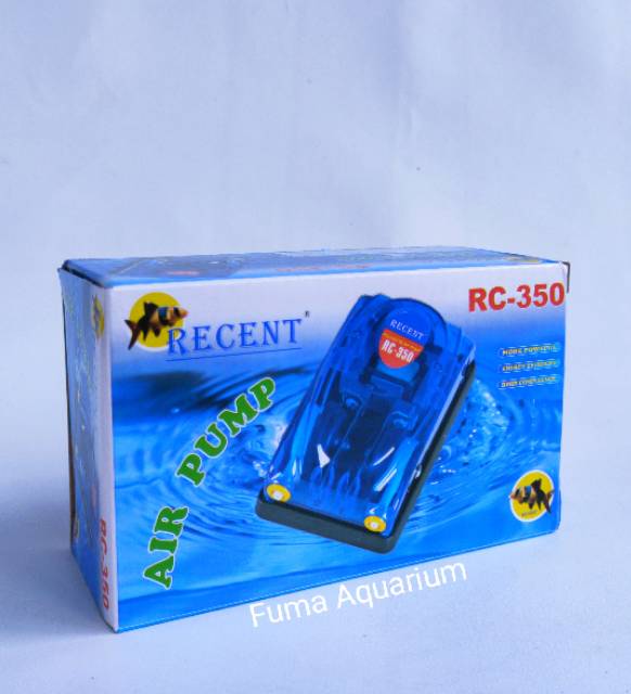 Recent RC 350 Pompa Mesin Aerator Airpump Gelembung Udara 2 lubang Aquarium Aquascape Kolam