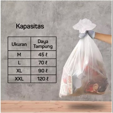 BAGUS Kantong Plastik Sampah 120liter [ Size XXL / 5pcs ] Kuat Jumbo Besar Ramah Lingkungan