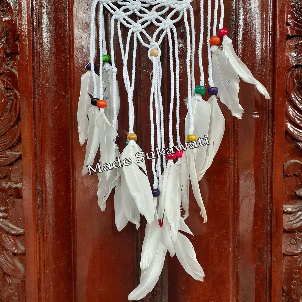 Dream catcher jaring variasi bola bola warna warni 60 cm